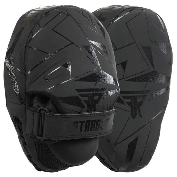 Лапа боксерская изогнутая тренировочная кожа FISTRAGE INTENSE FIGHTER VL-9348 19х5х26см 2штуки серый-черный VL-9348 фото