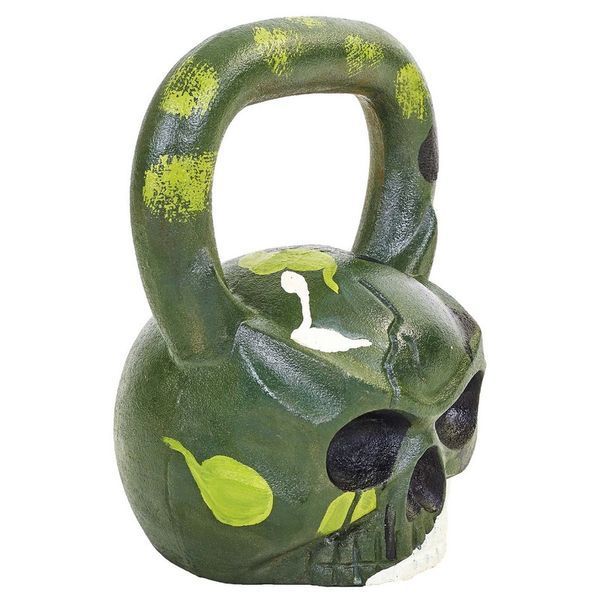 Гиря тренувальна цільна чавунна Iron head Skull Zelart TA-5707-20 вага 20кг зелений TA-5707-20 фото