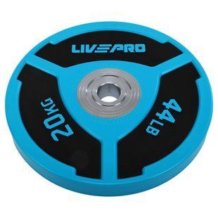 Бамперные диски полиуретановые Bumper Plates LiveUp LP8027-20 &oslash;50.5мм 20кг синий-черный LP8027-20 фото