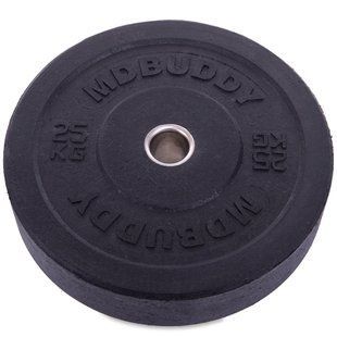 Бамперные диски резиновые Bumper Plates MDbuddy TA-2676-25 51мм 25кг черный TA-2676-25 фото