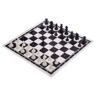 Шахматы настольная игра пластиковые с виниловым игровым полем SP-Sport IG-3107C размер пешки 3 см IG-3107C фото