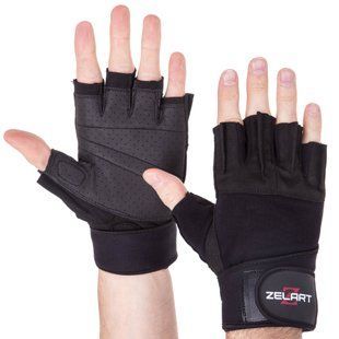 Рукавиці для фітнесу та важкої атлетики Zelart SB-161099 S-XXL чорний SB-161099 фото
