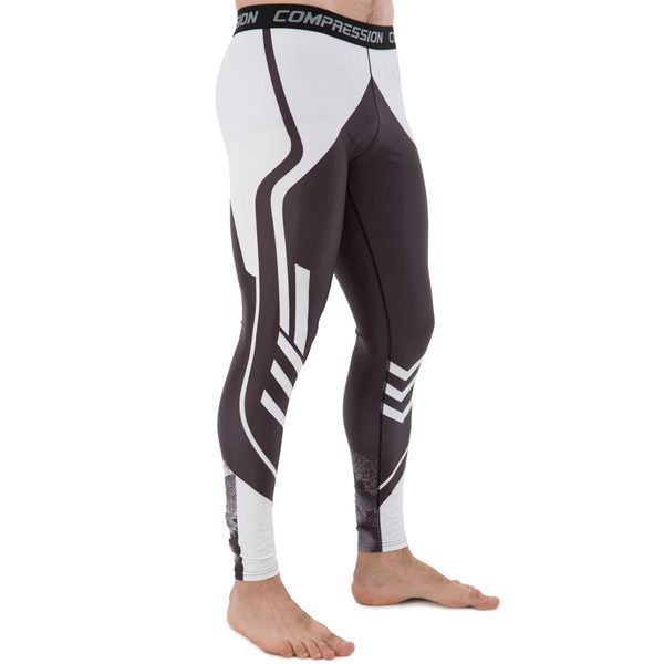 Компрессионные штаны леггинсы тайтсы Domino KC210-18 S-2XL черный-белый KC210-18 фото