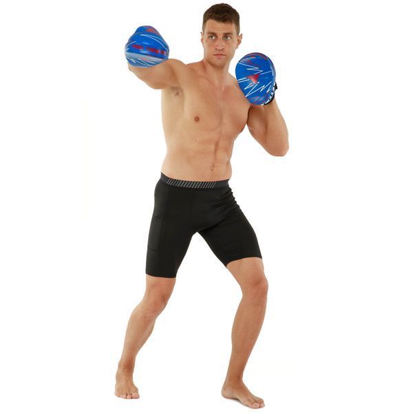 Лапа боксерская изогнутая тренировочная кожа FISTRAGE PRO TRAINING VL-9351 17х4х22см 2штуки синий VL-9351 фото