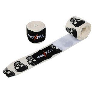 Бинти боксерські з принтом Череп бамбук 2штуки MAXXMMA WR05-120 3м чорний-білий WR05-120 фото