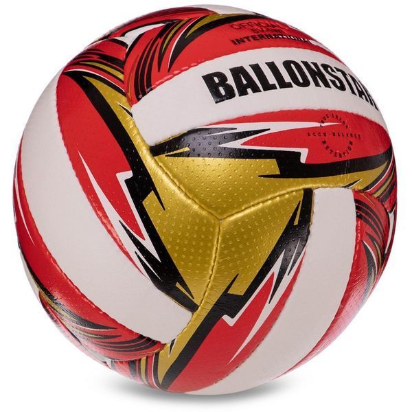 М'яч волейбольний BALLONSTAR LG3507 №5 PU червоний-білий-золотий LG3507 фото
