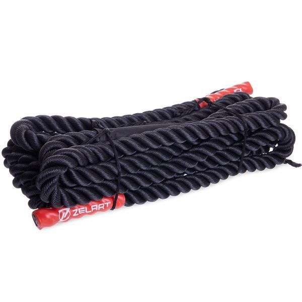 Канат для кроссфита Combat Battle Rope Zelart FI-2597-12 12м черный FI-2597-12 фото