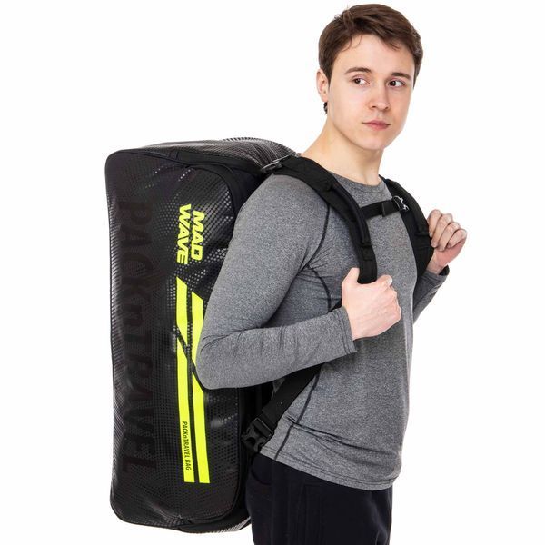 Сумка-рюкзак трансформер 2 в 1 спортивна містка для тренувань та подорожей PACKnTRAVEL MadWave M113103000W чорний M113103000W фото