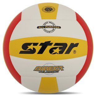 М'яч волейбольний STAR DIRECT VB4055-34 №5 PU білий-жовтий-червоний VB4055-34 фото