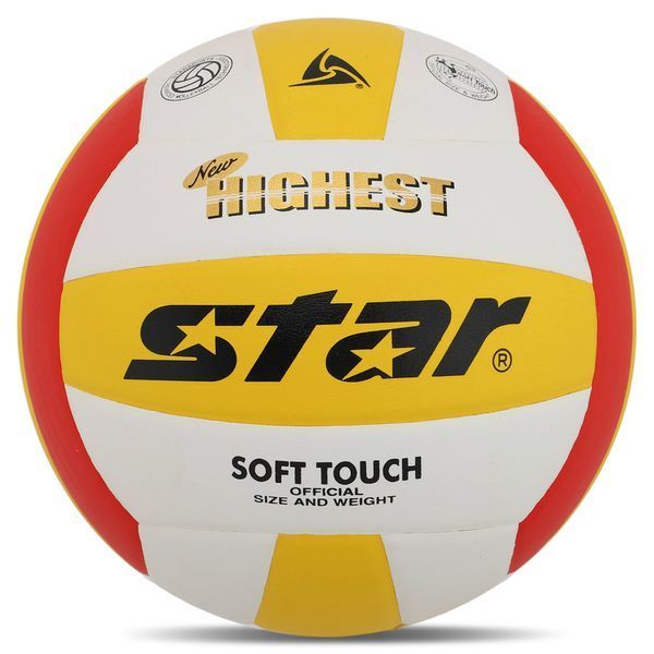 М'яч волейбольний STAR NEW HIGHEST VB425-34 №5 PU білий-жовтий-червоний VB425-34 фото