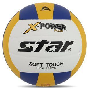 М'яч волейбольний STAR X-POWER PLUS VB5055C-33 №5 PU білий-жовтий-синій VB5055C-33 фото