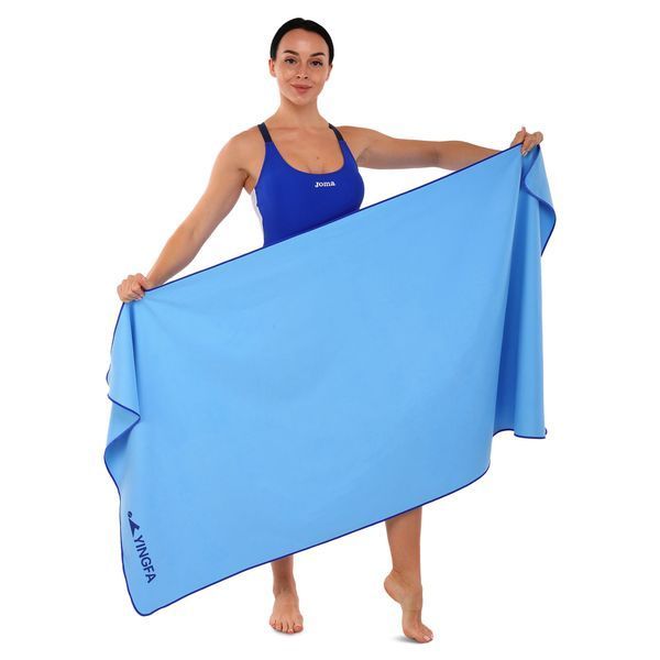 Рушник спортивний швидковисихаючий DRY TOWEL YINGFA A6810 80х158см блакитний A6810 фото