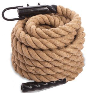 Канат для лазіння із сизалю з кріпленням COMBAT BATTLE ROPE Zelart FI-0910-15 15м коричневий FI-0910-15 фото