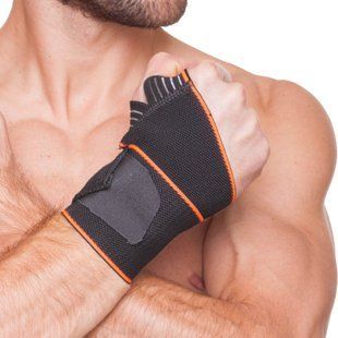 Напульсник спортивний еластичний для фіксації зап'ястя EXTREME 713CA L-XL 1шт чорний-помаранчевий 713CA фото